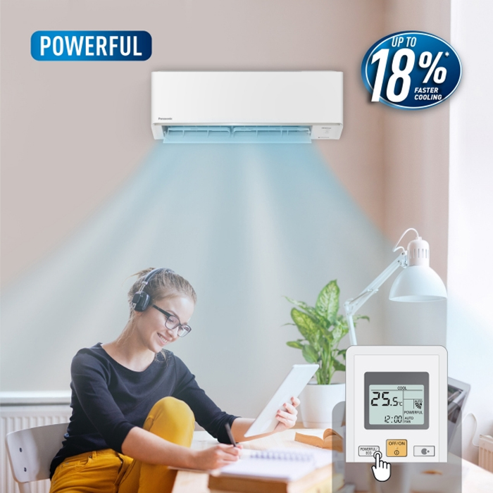 Panasonic AC Wall Mounted Split Deluxe Standard Non Inverter Si Biru 2in1 3/4 PK - CS/CU PN7AKJ